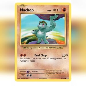Machop Pokemon Card 🔥 70 HP 🟡 57/108